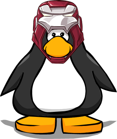 Silver Centurion Helmet From A Player Card - Club Penguin With Hat (376x446)