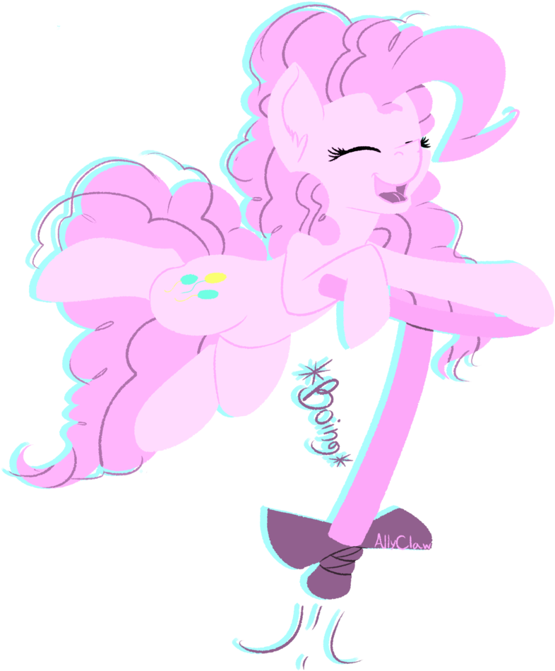 Allyclaw, Bouncing, Pinkie Pie, Pogo Stick, Safe, Smiling, - Cartoon (1280x989)