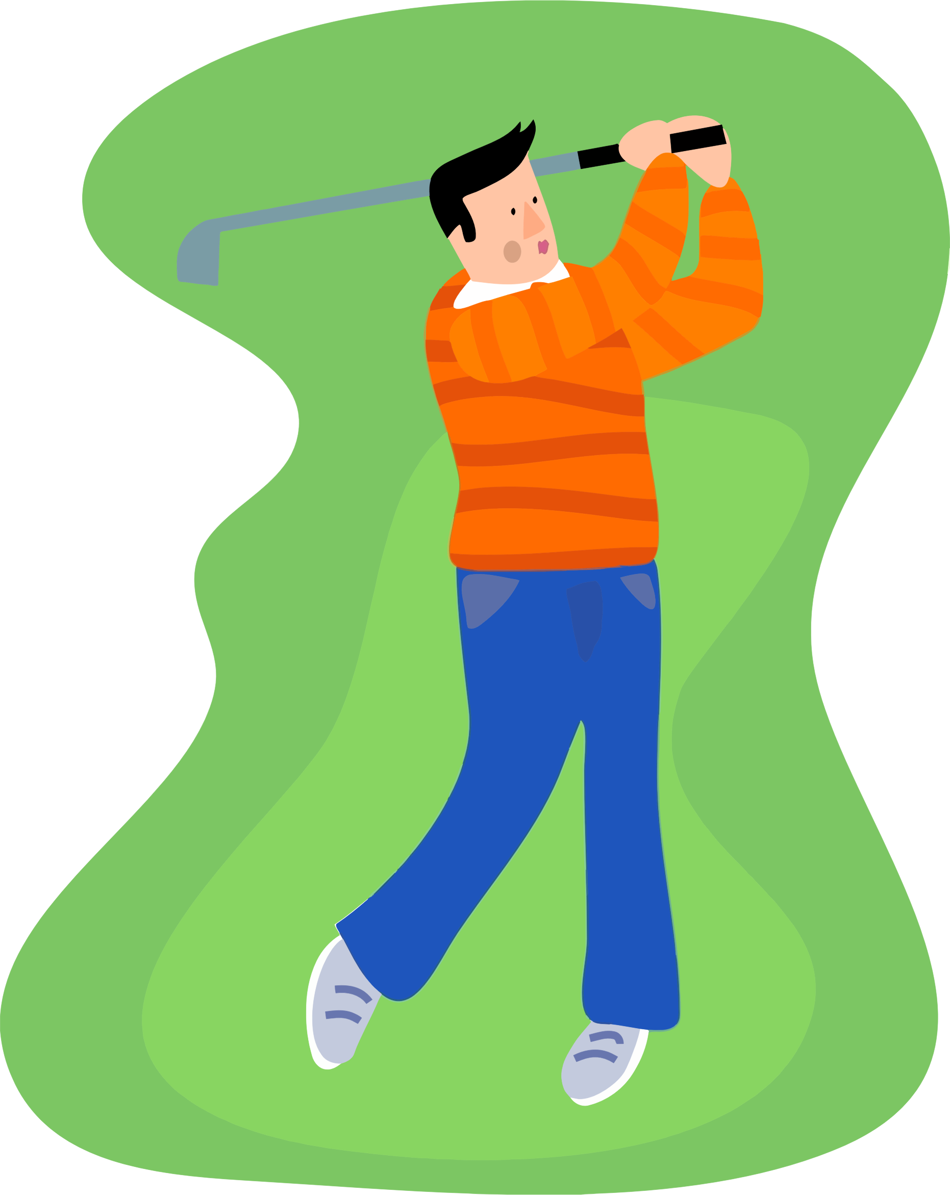 Clipart Golfing Guy - Guy Golfing Cartoon (1862x2342)