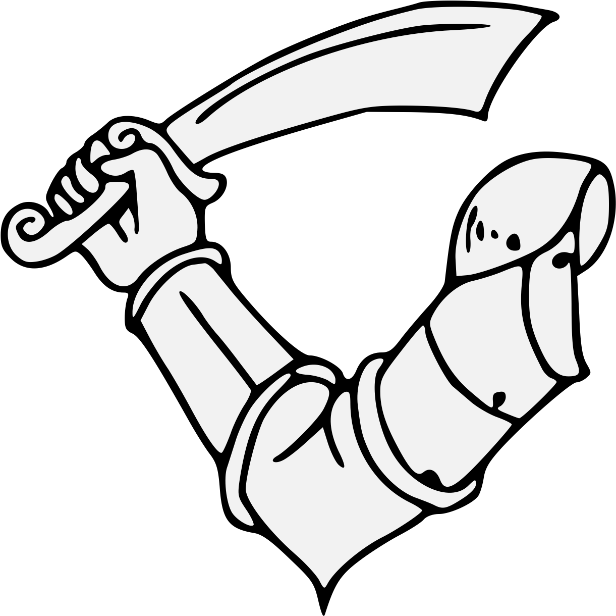 Arm In Armor Fesswise Embowed Brandishing A Sword - Arm With Sword Png (1238x1247)