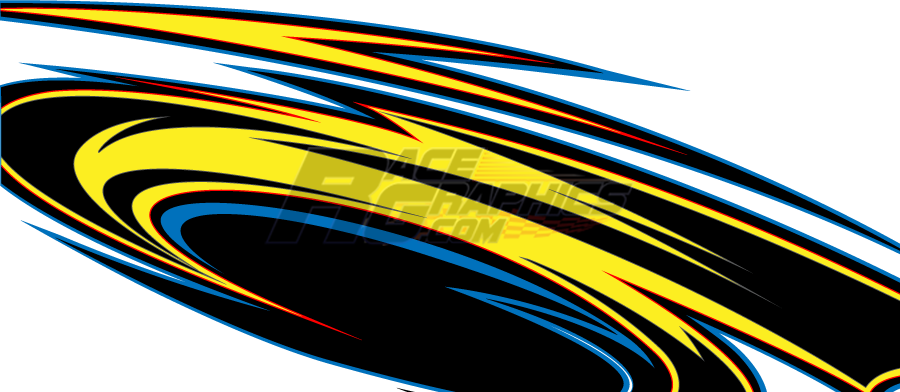 Whirlwind Blue Yellow Vinyl Wrap - Race Car Wraps (900x392)