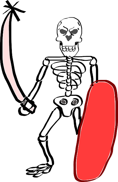 Death Skeleton, Pirate, Piracy, Skull, Bones, Death - Draw A Skeleton Warrior (417x640)