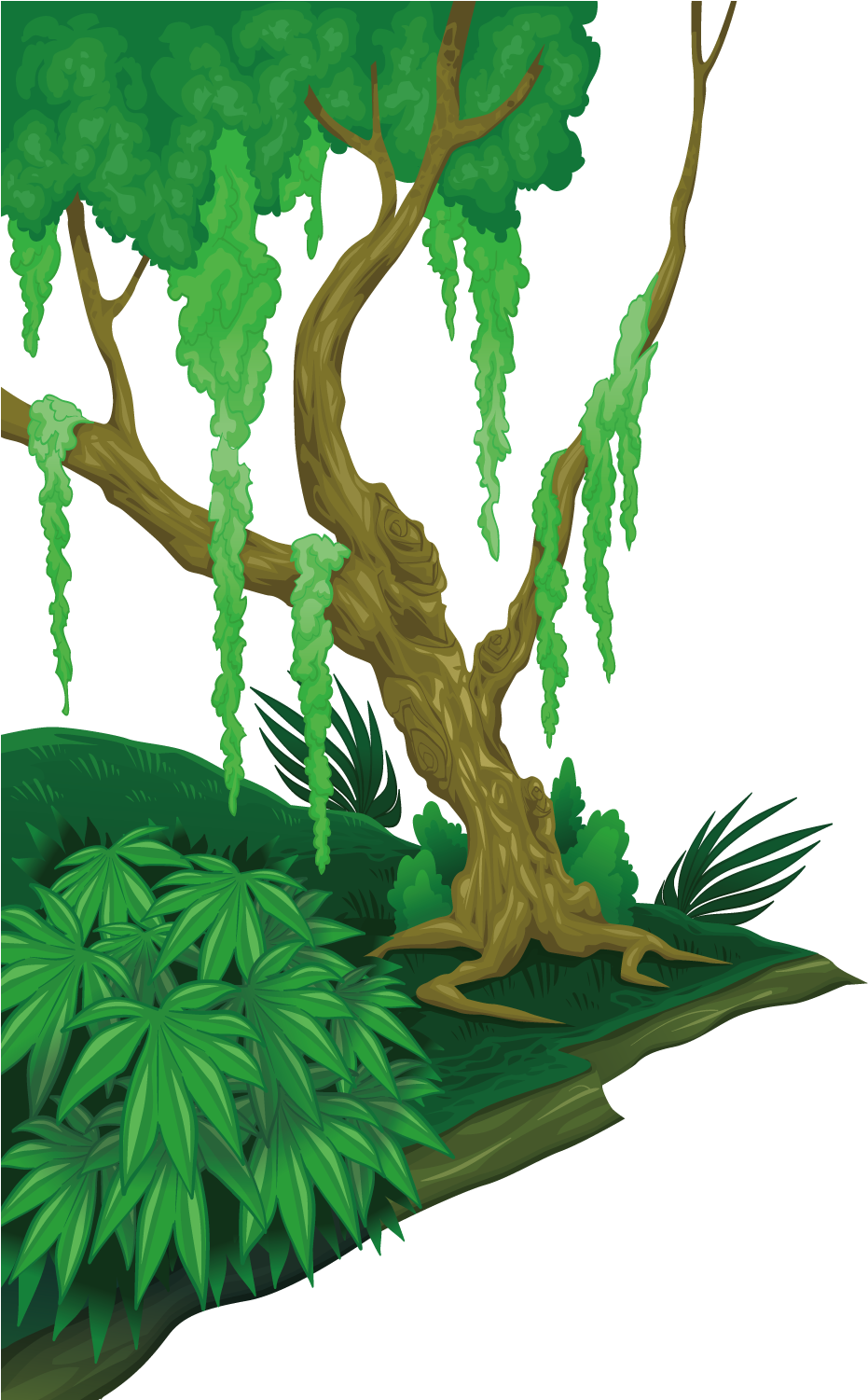 Vector Green Forest - Waterfall (1500x1500)