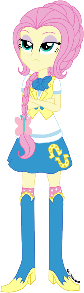 Alternate Universe, Artist - Equestria Girls Fluttershy School Uniform (768x1024)