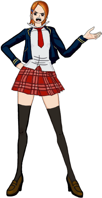 Nami School Outfit Render By Serge96 - One Piece Nami School (400x718)