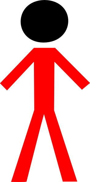 Red Man Black Face Clip Art - Clip Art (294x591)