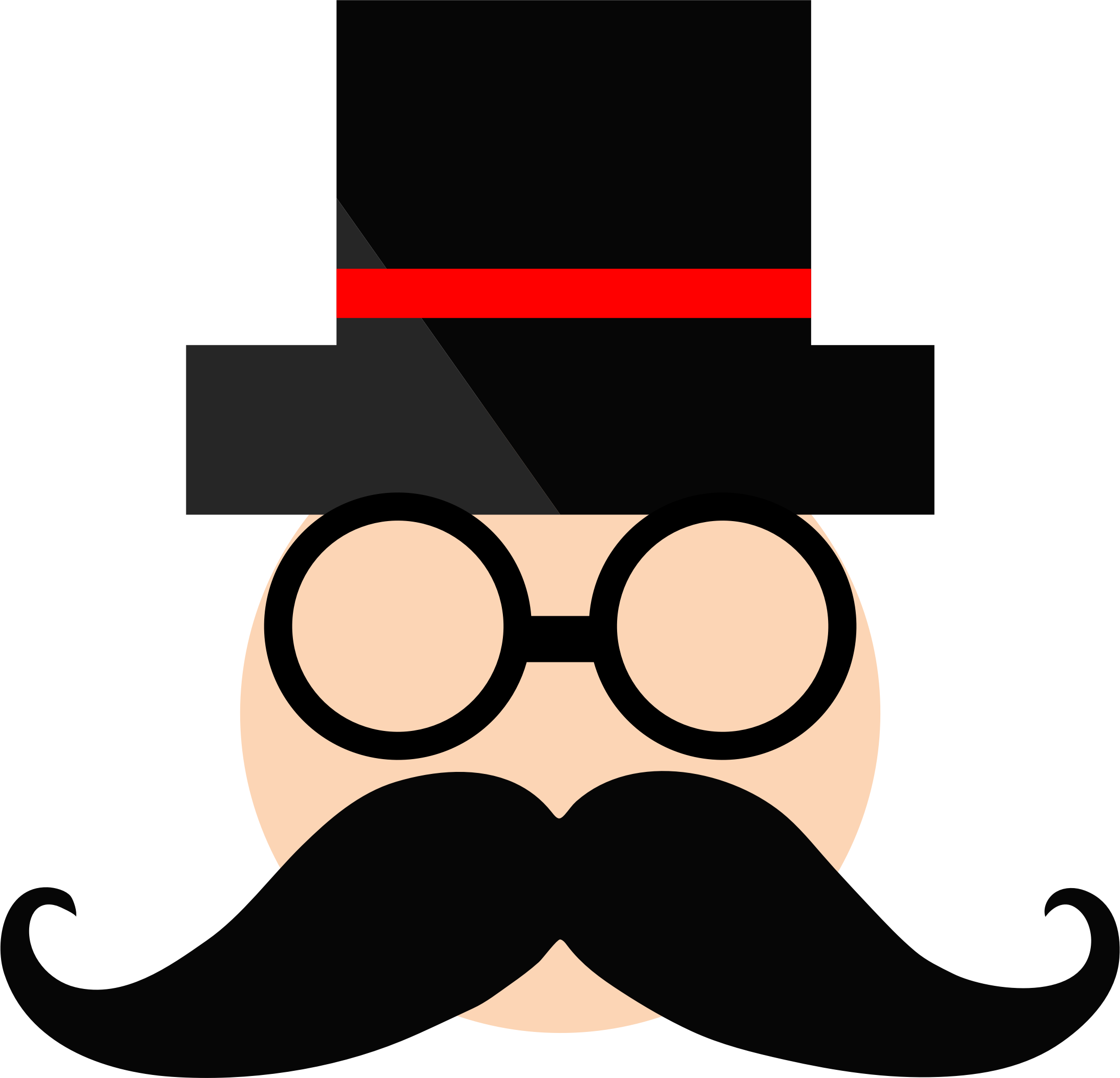 Man In Top Hat - Man In Top Hat Clipart (2187x2106)