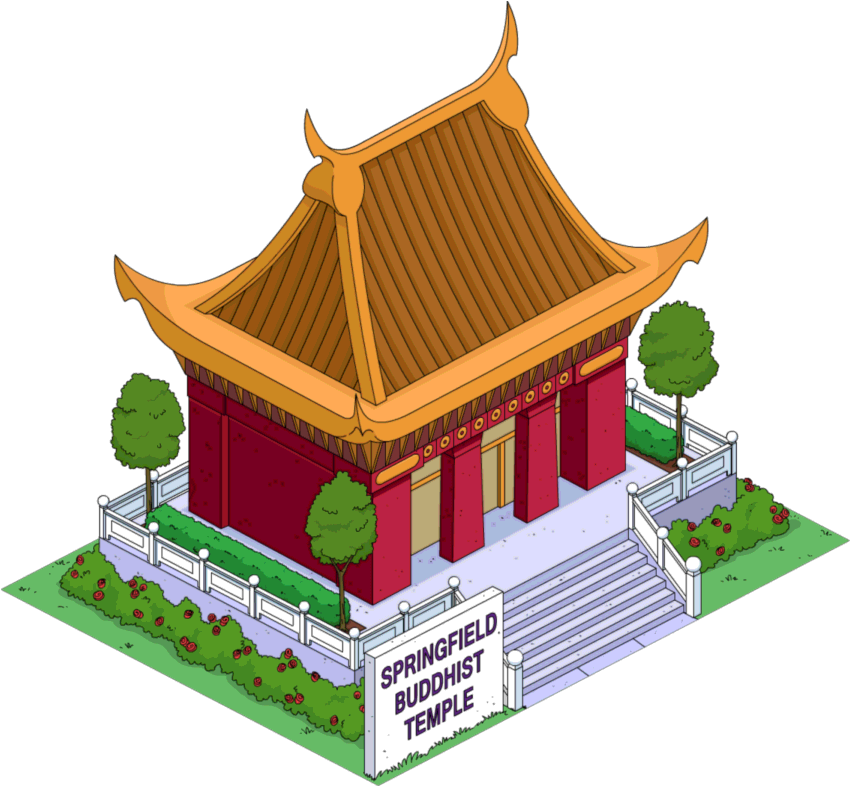 Buddha Temple Transparent Background - Simpsons Buddhist Temple (852x788)