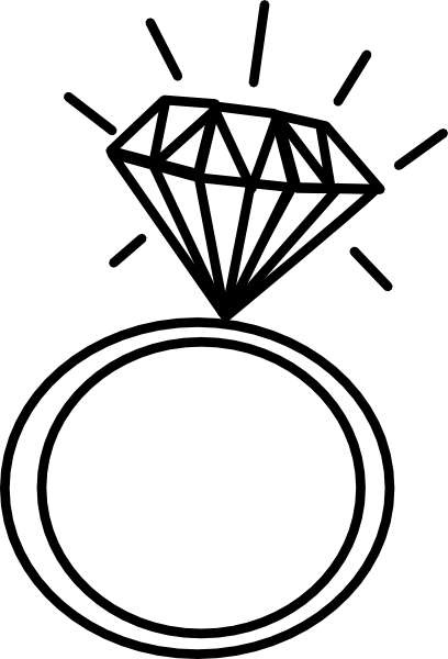 Diamond Ring Clip Art At Clker Com Vector Clip Art - Draw A Wedding Ring (408x600)