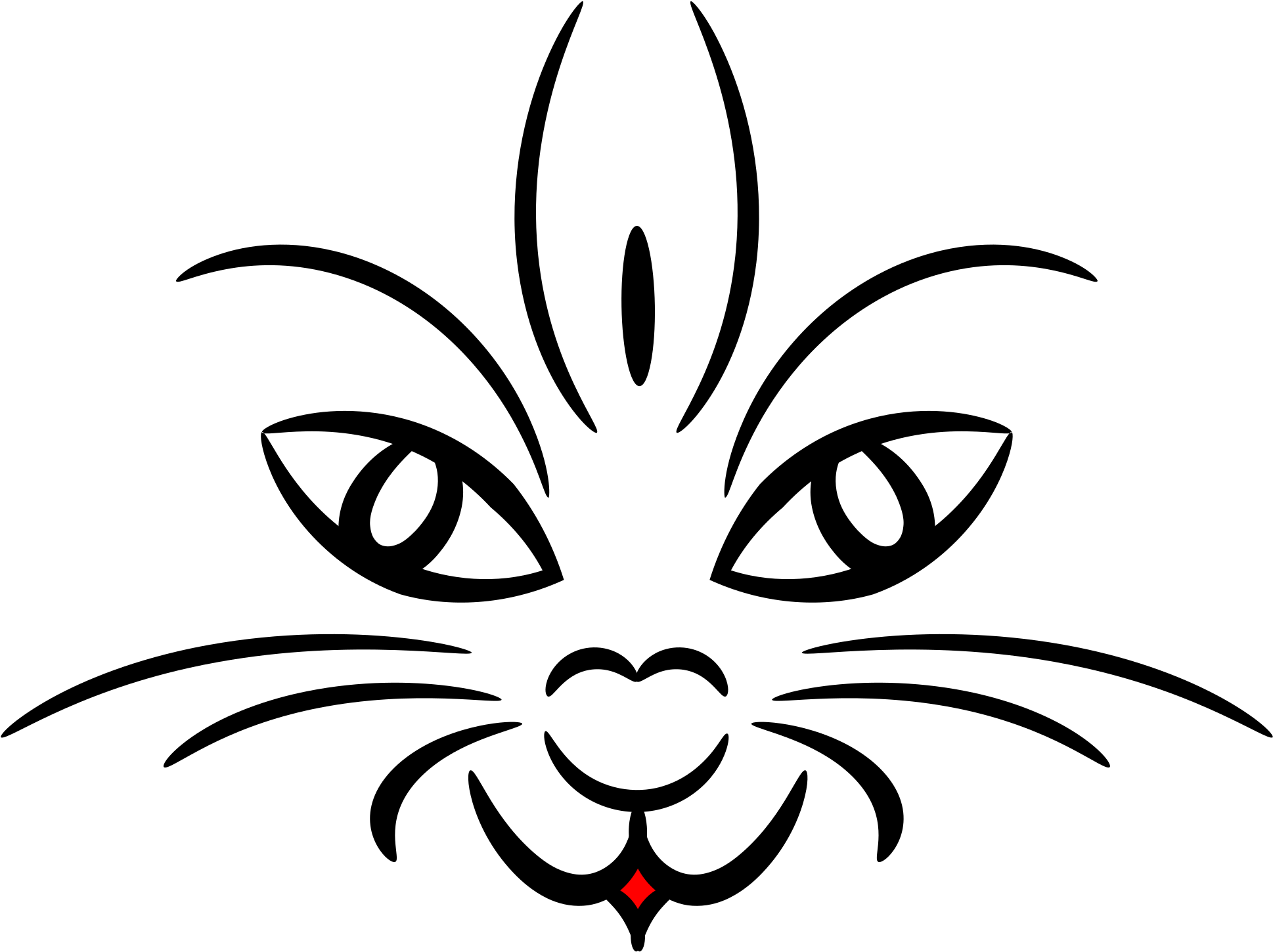 Big Image - Niedliches Katze Gesicht, Im Schwarzen, Im Weiß Grußkarte (2400x3394)