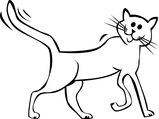 Cartoon Cat Black White Line Art Coloring Book Colouring - Black And White Cartoon Cats (820x614)
