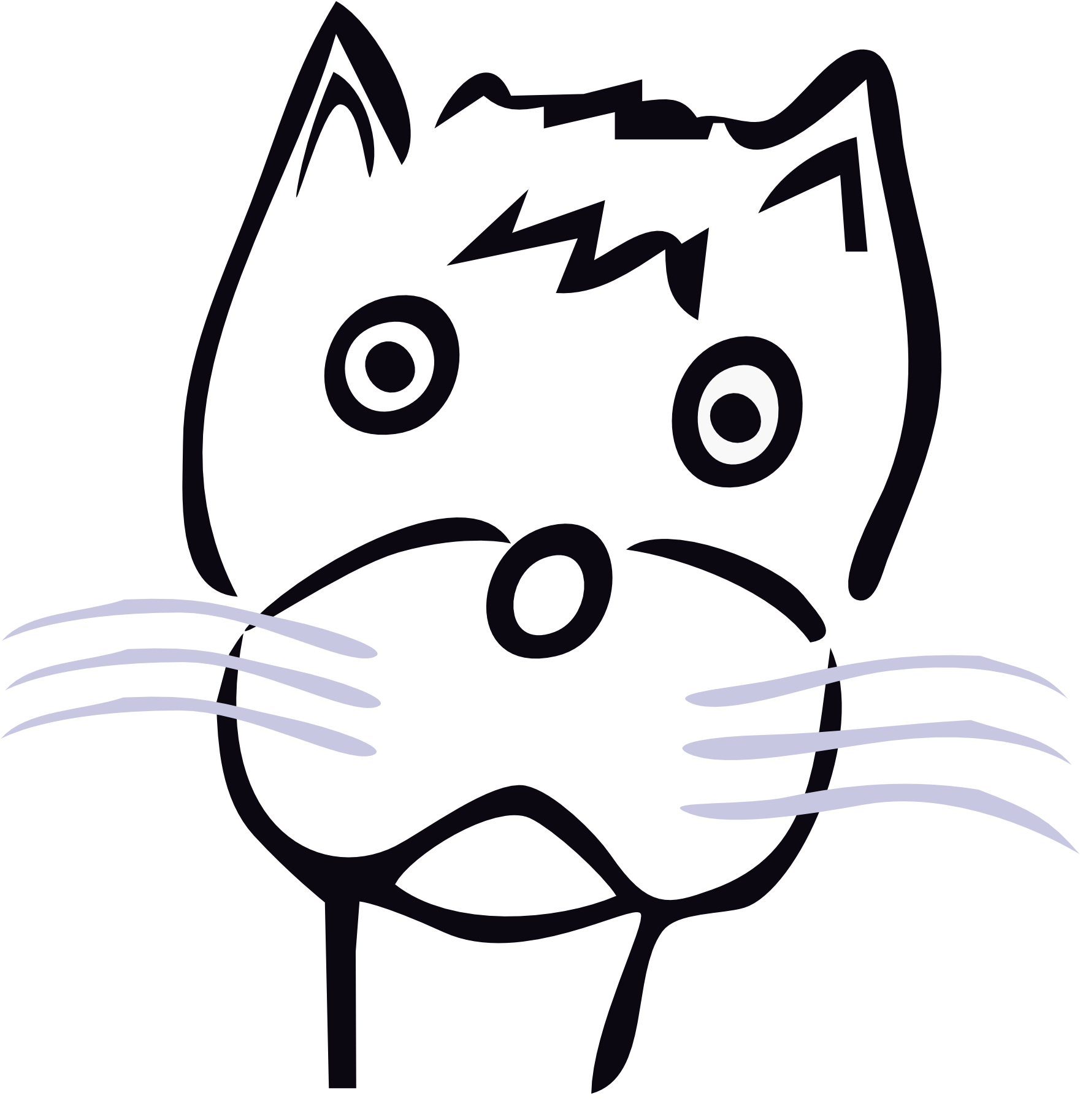 Cat Farbe Drawn At Art Sheet Page Black White Line - Sacs Cat 5 Sac (1979x2282)