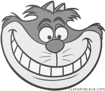 Cat Face Animal Free Black White Clipart Images Clipartblack - Cheshire Cat Clipart (378x328)