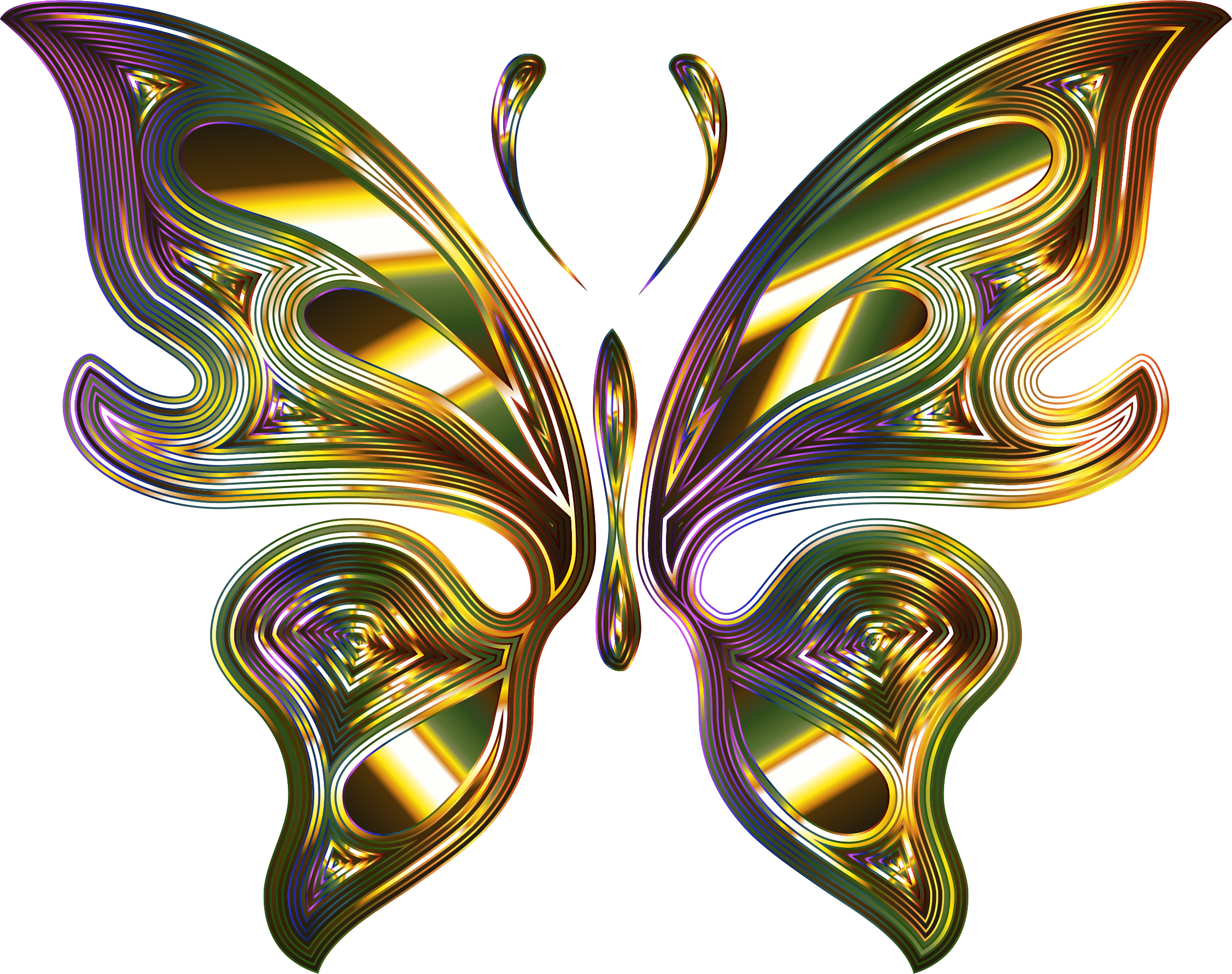 Butterfly 14 No Background - Transparent Background Gold Butterfly (2294x1814)