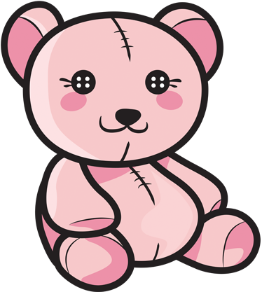 Vinilos Ositos Para Nias Color Rosa - Teddy Bear Outline (374x417)