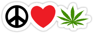 Clipart Info - Peace Love Weed (375x360)