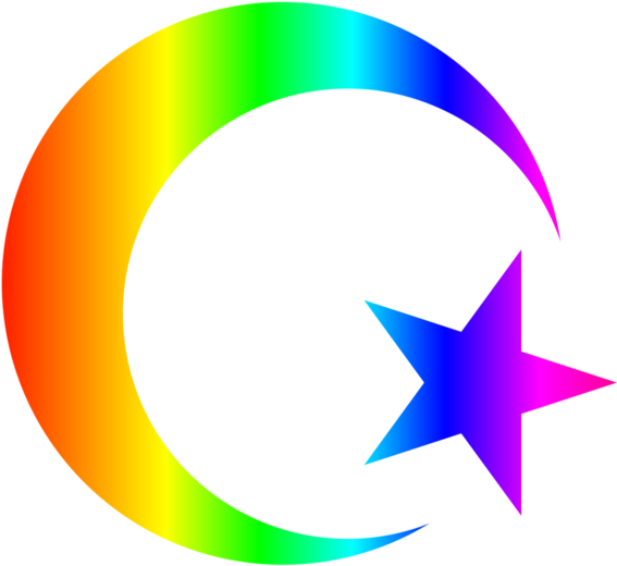 Click And Drag To Re-position The Image, If Desired - Islam Symbol Rainbow (600x600)