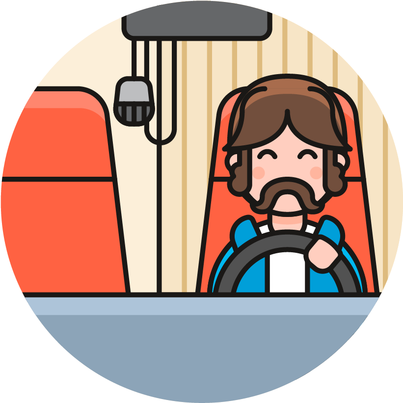 48 Truck Driver Male Caucasian - Cartoon (1025x1148)