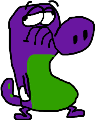 Barney The Dinosaur By Neapolsledgehammer - Drawing (387x405)