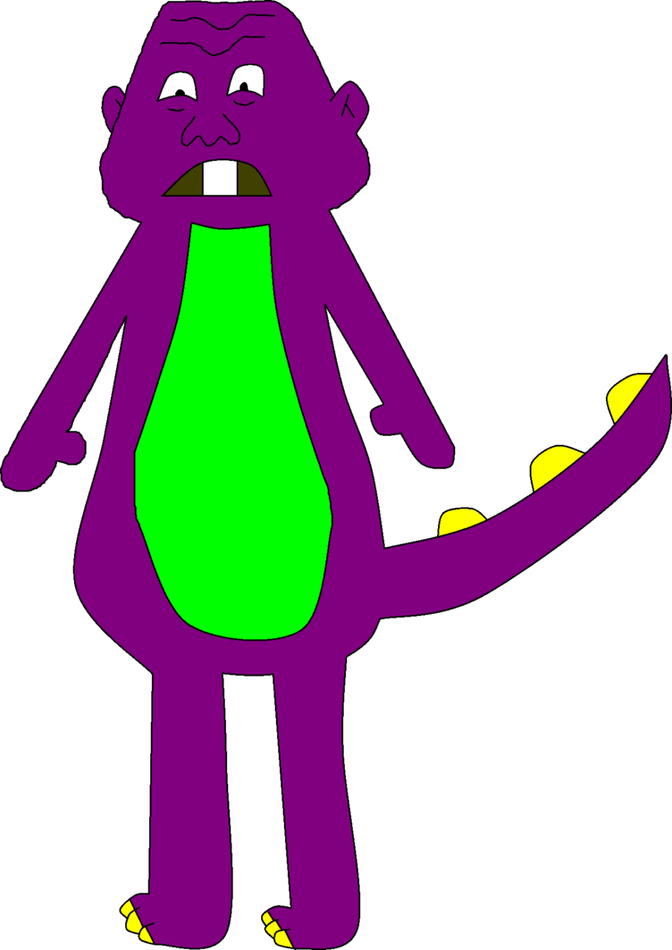 Barney The Pinhead Dinosaur By Kuhnstylepro - Barney Head Transparent Background (1261x1783)