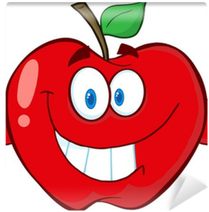 Apple Cartoon Mascot Character With Muscle Arms Wall - Cartoon Apples (400x400)