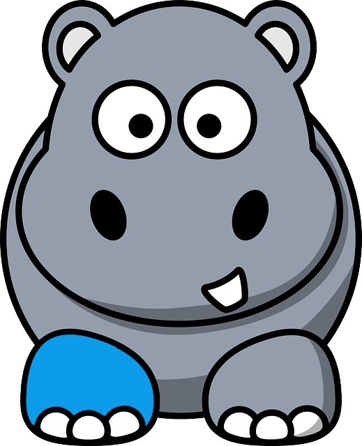 Harry The Hippo Goes To The Hospital - Cartoon Hippo Shower Curtain (519x640)