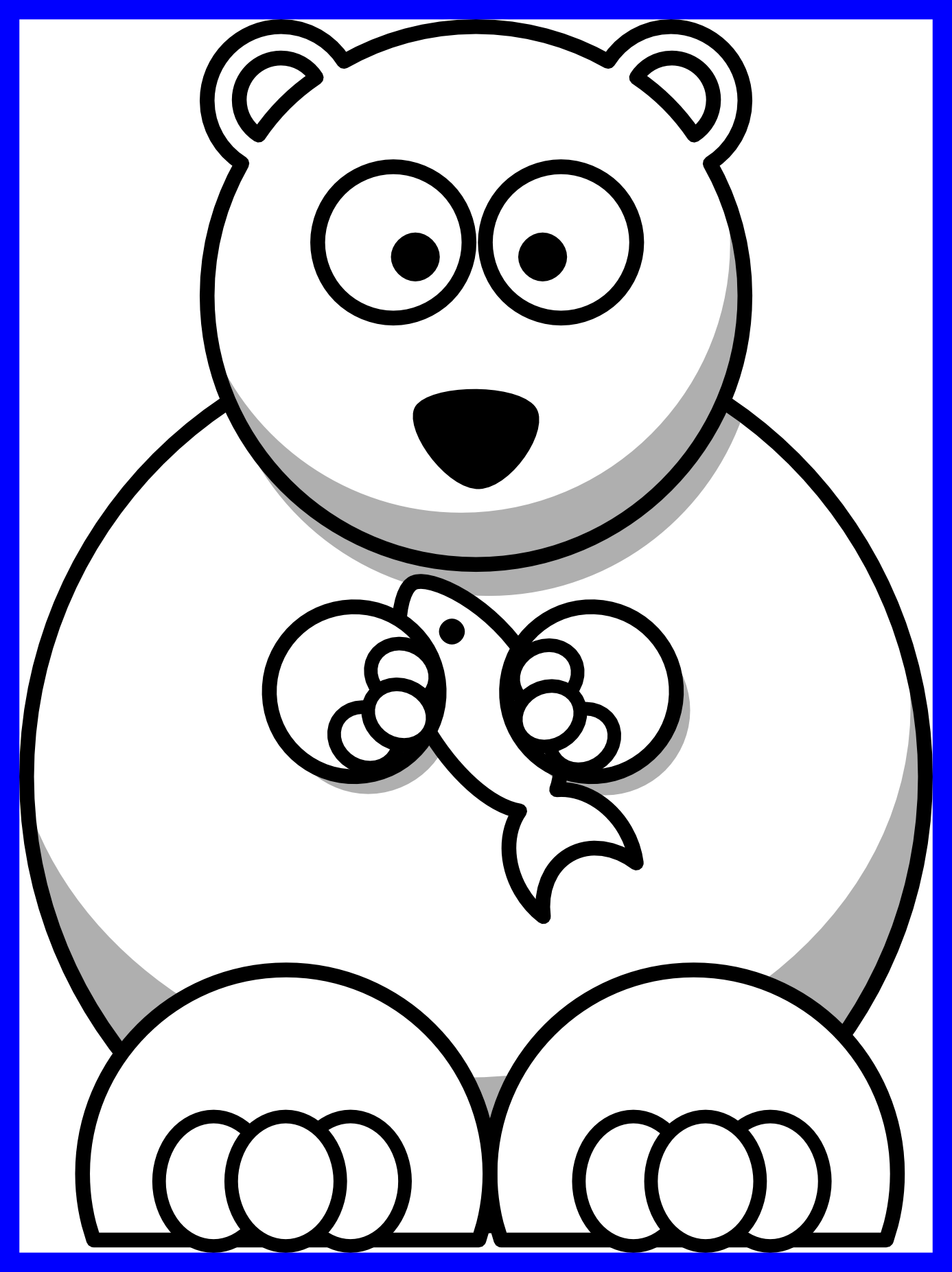 Panda Coloring Page Baby Panda Bear Coloring Pages - Black And White Cartoon Polar Bear (1387x1853)