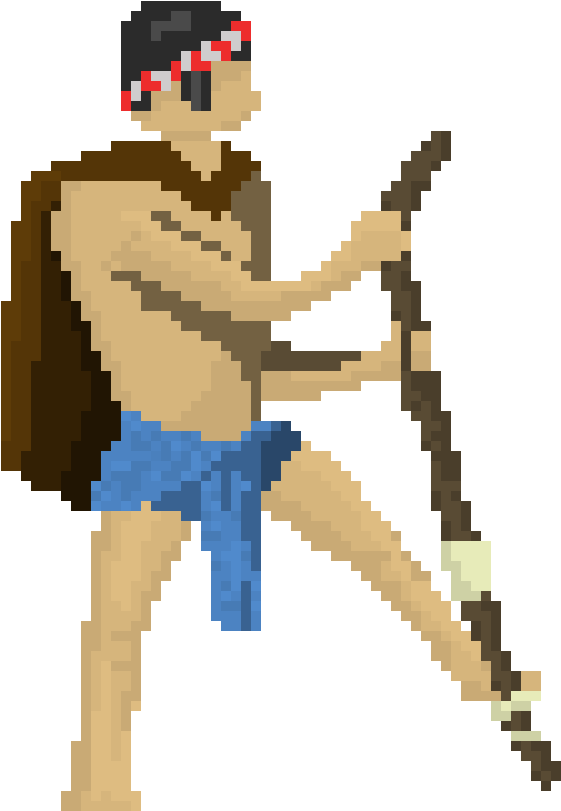 Inca Farmer - Pixel Art (590x820)