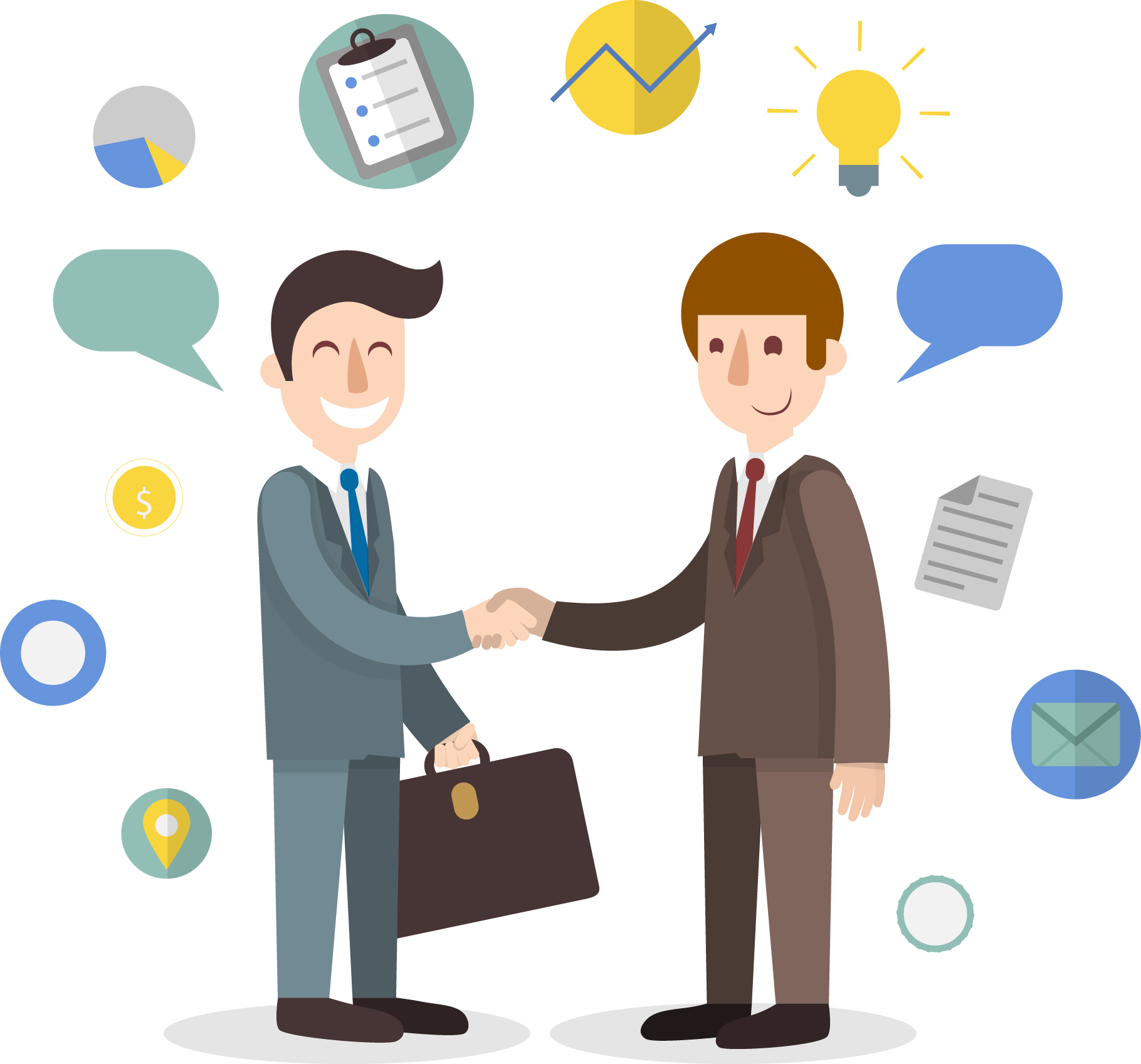 Business Meeting Clipart Png Image 09 - Business People Shaking Hands Cartoon (1820x1698)