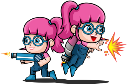 Geek Girl 2d Game Character Sprite - Character Girl Profile 2d (600x500)