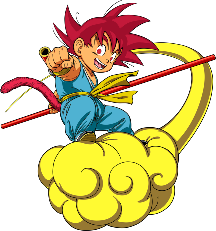 Super Saiyan God Kid Goku Jr By Dervilacus - Dragon Ball Png (864x924)