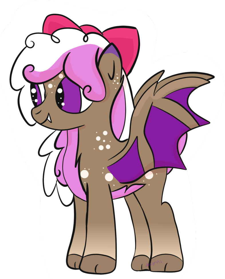 Venomns, Bat Pony, Bat Pony Oc, Bow, Cloven Hooves, - Cartoon (813x1024)