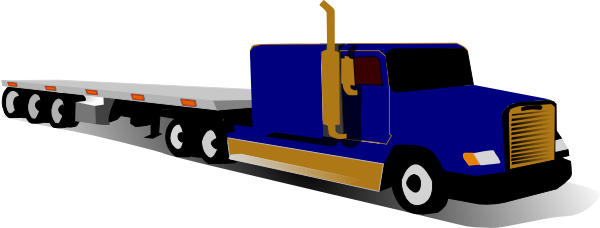 Container Truck Clip Art Animated Download Vector Clip - 18 Wheeler Clip Art (600x228)