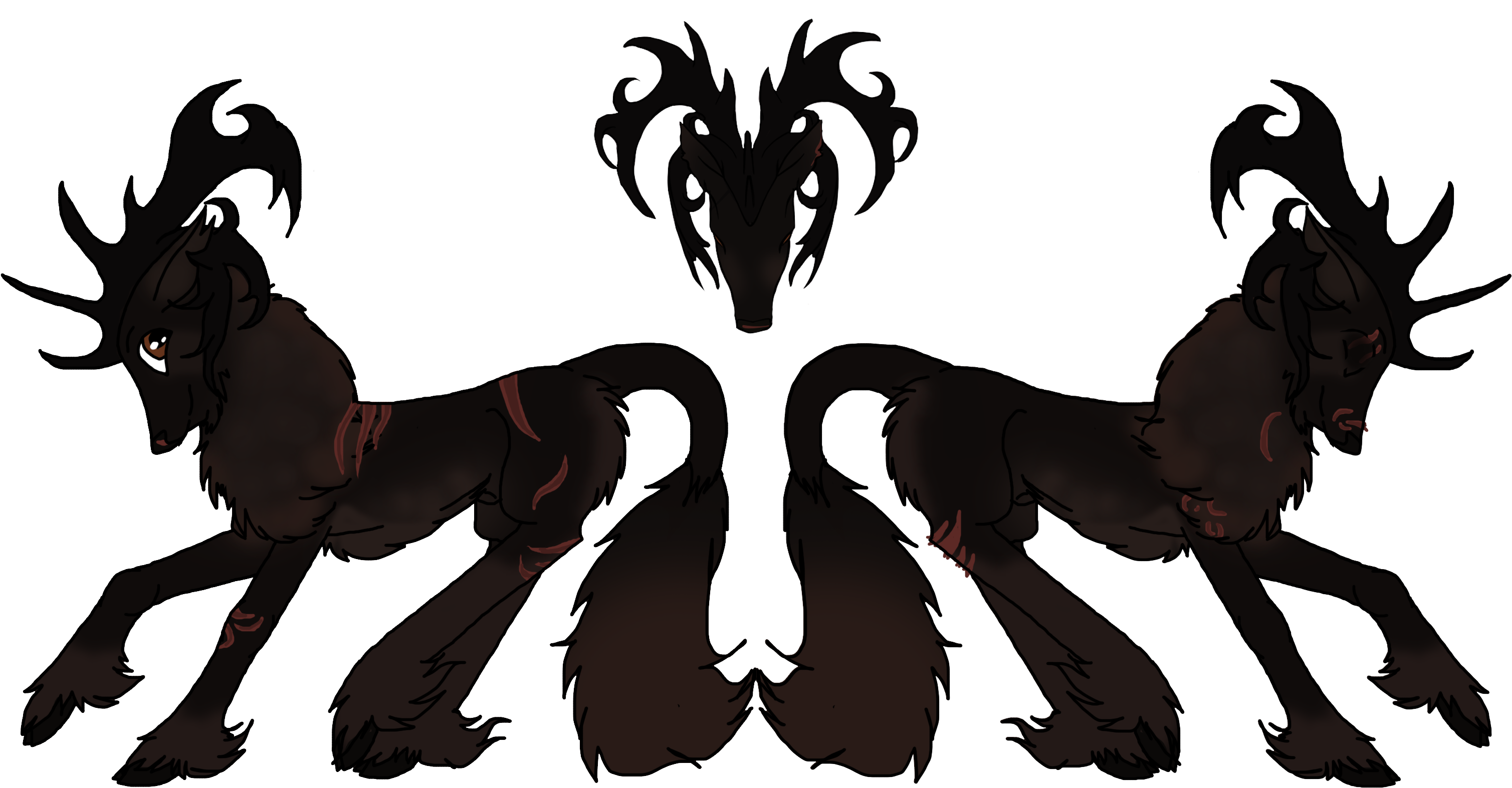 Kerras - Stag - Blackwood - Warrior/raider By Hayleywolf - Illustration (3408x1899)