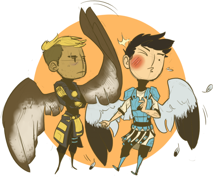 Angel Au By Aelwen - Painting (800x680)