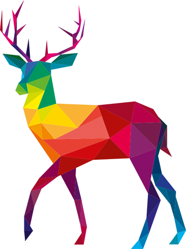Wall Colour - Polygon Art Deer (374x499)