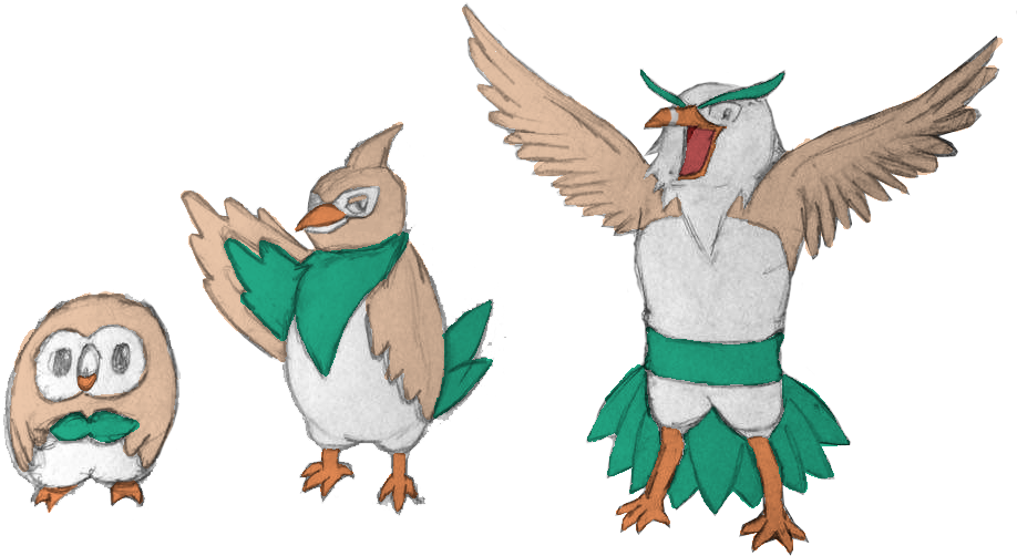 Rowlet Evolution Line By Blair3232 - Fan Made Rowlet Evolution (960x720)