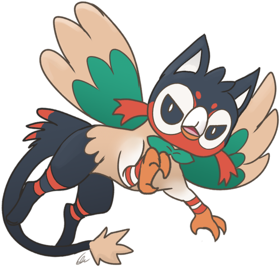 Litten And Rowlet Griffon By Shuufly - Litten Rowlet (600x560)