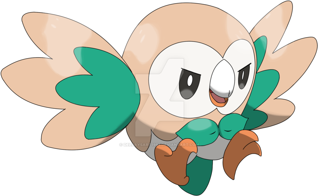 Rowlet By Deejaysart1993 - Pokemon Ash Alola Team Prediction (1024x634)