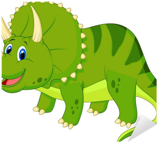 Pixerstick-klistremerke Søt Triceratops Tegneserie - Cute Triceratops Cartoon (400x400)