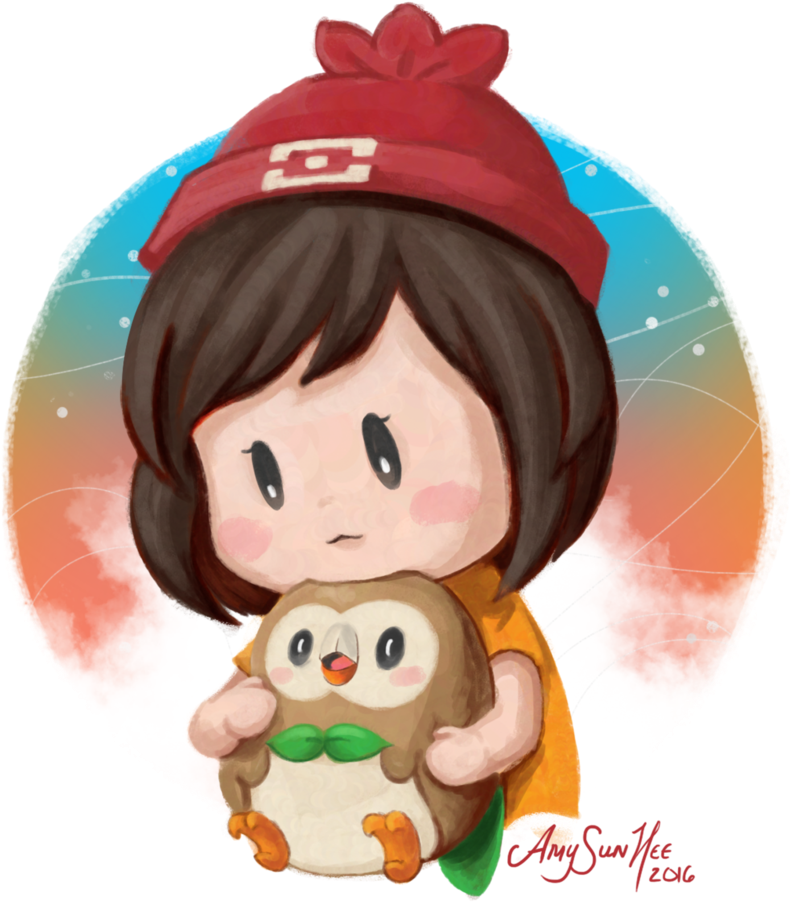 Pokemon Gen - Rowlet Hug (1024x1024)