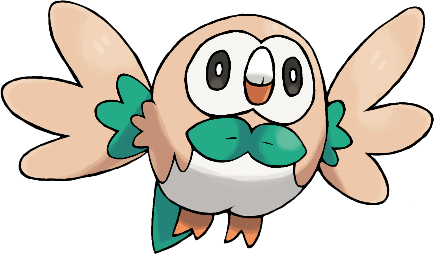 #722 Rowlet By Kageto-okami On Deviantart - Rowlet Wings Up (1600x1236)