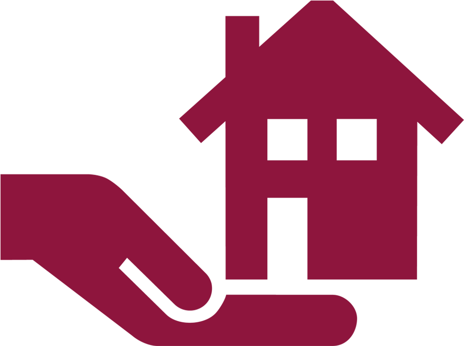 Dark Grey House On A Hand - Real Estate Silhouettes Png (1000x1000)