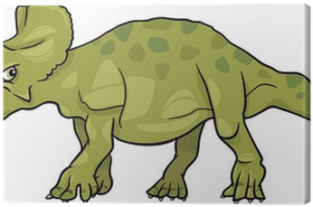 Canvastavla Tecknad Illustration Av Triceratops Dinosaurie - Dinozaur Triceratops (400x400)