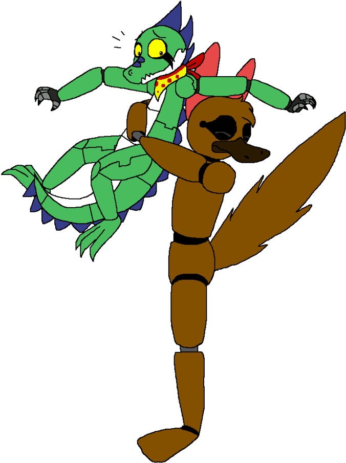 Fnaf Penny The Hugger And Fighter By Grovylefangirl1997 - Fnaf Animatronic Platypus Fan Made (871x918)