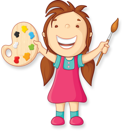 Any Student That Is Currently Enrolled In High School - Kid Painting Vector (420x447)