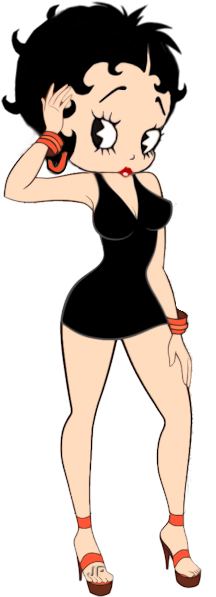 Betty Boop Tiny Black Dress, Little Black Dress, Red - Betty Boop In Sexy Red Dress (478x618)