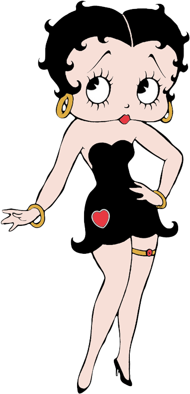 Betty Boop In Black Dress - Betty Boop Black And White - (398x800) Png ...