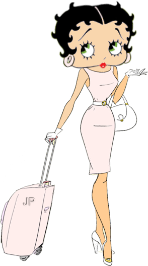 Betty Boop Traveling In Elegant Style - Traveling Betty Boop (372x611)