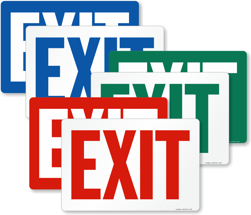 Weight Capacity Signs - Emergency Exit Only (red On White) Sign, 14" X 10" (800x800)